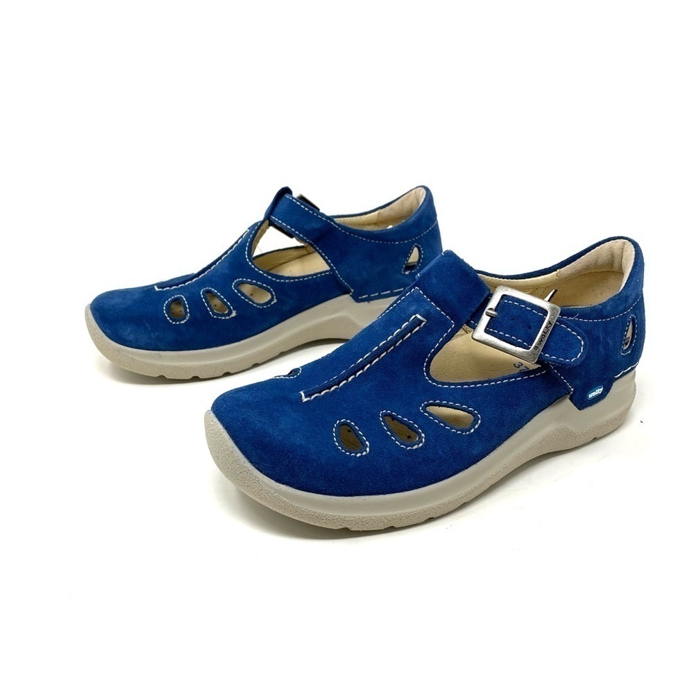 Wolky Smiley Suede Sandals Denim Blue Oiled Suede - Picture 2 of 8